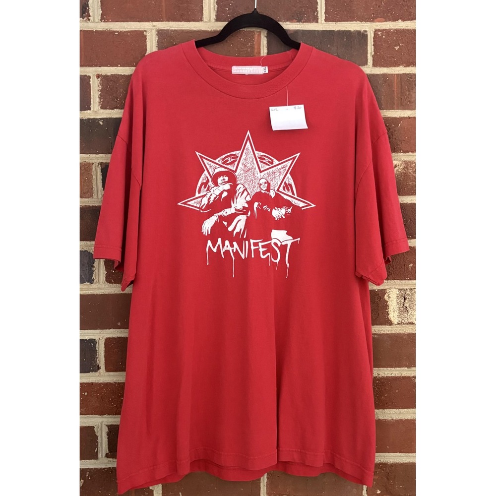 Manifest Shirt Mens 2XL Red Graphic Streetwear Hip Hop‎ Oversized Tee